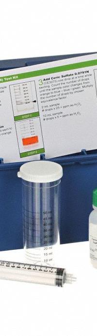 AQUAPHOENIX Water Quality Test Kit: Hydrogen Peroxide, 1 drop = 5 ppm/10 mL1 drop = 25 ppm/2 mL (MPN TK3345-Z). Key specifications — Includes: Reagents; Range: 1 drop = 5 ppm/10 mL1 drop = 25 ppm/2 mL; Test Parameters: Hydrogen Peroxide.