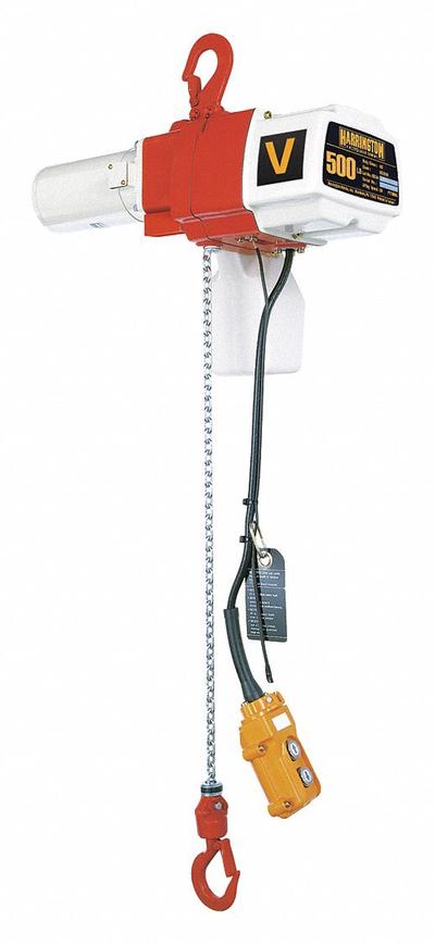 HARRINGTON Electric Chain Hoist: H2 - Light Duty, 120V AC, Hook Mounted - No Trolley - General Purpose Electric Hoists