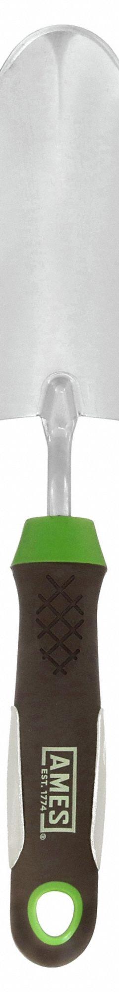 AMES Hand Trowel: 5 3/4 in Blade Lg, 3 in Blade Wd, Stainless Steel Tines, Polypropylene Handle (MPN 24450GR). Key specifications — Tine Material: Stainless Steel.