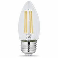 FEIT ELECTRIC Compact LED Bulb: Medium Screw (E26), LED, (B) Bullet, B10, 3.3 W Watt, 2700K, Clear (MPN BPETC40927CAFIL/2/RP). Key specifications — attr233510: B10; attr233525: 120V AC; attr233549: Clear; attr518949: 2700K; attr239859: FEIT ELECTRIC.