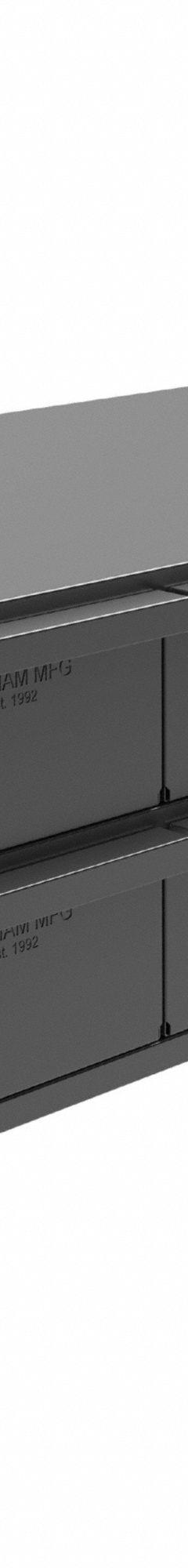 DURHAM MFG Drawer Bin Cabinet: 22 3/4 in x 12 1/4 in x 7 1/2 in, 8 Drawers, Stackable, Steel, Gray (MPN 003-95). Key specifications — Cabinet Material: Steel; Includes Dividers: Yes; Cabinet Finish: Powder Coated; Drawer Color: Gray; Cabinet Style: Drawer; Assembled: Assembled; Drawer Inside WxDxH: (8) 5-15/32 in x 11-1/4 in x 3-3/16 in; Cabinet Color: Gray.