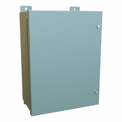 HAMMOND Enclosure: Steel, 16 in x 12 in x 7 in, NEMA 12, w/Panel, Solid Cover - Steel Dust-Tight Enclosures