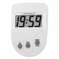 TRACEABLE Digital Timer: 1/2 in x 2 in x 3 1/2 in, 1/2 in Overall Dp, 2 in Overall Ht, LCD, Digital (MPN 5026). Key specifications — Clock Function Included: No; Count Direction: Count Down; Digital Display Screen Type: LCD; Alarm Type: Visual; Brand: TRACEABLE; Maximum Time Setting: 19 hrs, 59 minutes.