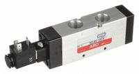 ARO Solenoid Air Control Valve: MaxAir, Four-Way / Two-Position, 120V AC, 1/2 in Female NPT (MPN M214SS-120-A). Key specifications — attr1092969: Non-Locking; attr1086920: M214SS-120-A; attr1092977: Spring Return.