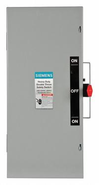 SIEMENS Safety Switch: Non-Fusible, 100 A, Single Phase, 240V AC, Galvanized Steel, Indoor (MPN DTNF223). Key specifications — attr867131: SIEMENS.