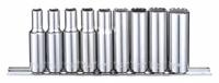 WESTWARD Socket Set: 3/8 in Drive, 9 Piece, 12-Point, SAE, 1/4 in to 5/8 in (MPN 53PN43). Key specifications — attr1224269: 3/8 in; attr1204685: Tether Ready; attr1204650: 1/4 in to 5/8 in; attr1204673: Socket Bits Not Included; attr1204688: WESTWARD; attr1206170: Deep Sockets.