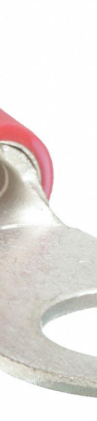 GRAINGER Ring Terminal: Red, Vinyl Insulation, 3/8 in Stud Size, 22 AWG to 16 AWG Wire Sizes, 600 V (MPN 24C926). Key specifications — attr1308027: GRAINGER.