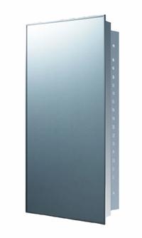 KETCHAM Mirrored Medicine Cabinet: Rectangular, Glass, 30 in Overall Ht, 18 in Overall Wd, Wall (MPN 181SS). Key specifications — Brand: KETCHAM; Frame Material: Stainless Steel; Frame Finish: Bright Annealed; Frame Color: Silver; Lighted: No.