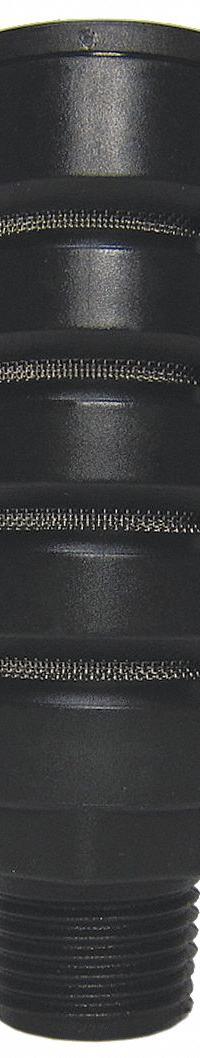 SPEEDAIRE Silencer Muffler: 1/2 in NPT, 1 1/8 in Hex Size, Nylon, Mesh SST, 150 psi Max Op Pressure (MPN 1EJW3). Key specifications — attr124412: SPEEDAIRE; attr124422: Mesh SST; attr124426: Nylon.