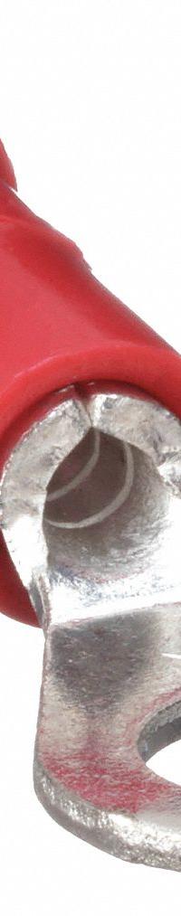3M Ring Terminal: Red, Vinyl Insulation, #10 Stud Size, 22 AWG to 18 AWG Wire Sizes, 1,000 V (MPN MVU18-10RX). Key specifications — attr1308027: 3M.