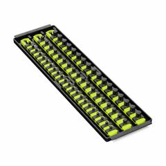 ERNST MANUFACTURING Socket Organizer: Yellow, 5 5/16 in Overall Wd, 57 Posts/Slots, Sockets (MPN 8460HV). Key specifications — attr1125333: (288) I.D. Stickers; attr1125346: ERNST MANUFACTURING; attr1125347: Yellow; attr1136588: Sockets; attr1125364: Socket Bit Tray.