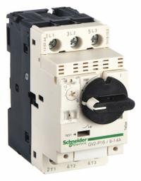 SCHNEIDER Manual Motor Starter: Non-Reversing, 3 Poles, 14 A, Thermal Protection, Selector Switch (MPN GV2P16). Key specifications — Maximum Voltage Rating: 600V AC; Brand: SCHNEIDER; Thermal Units Required: None (Starter Includes Integrated Thermal Units); Frame Size (Width): 45mm.