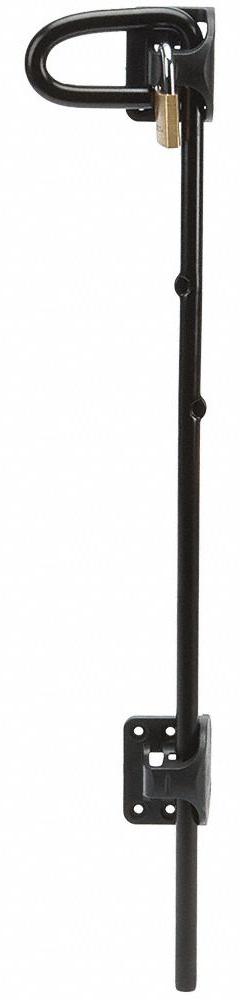 Q-BOLT Drop Rod: Drop Rod, Padlock, 9/16 in Bolt Head Dia, Q-Bolt 24", 3/8 in Max Shackle Dia, Black (MPN QB124). Key specifications — Brand: Q-BOLT; Color: Black; Finish: Powder Coated; Latch Type: Padlock; Hardware Included: Yes; Material: Steel; Product Type: Drop Rod.