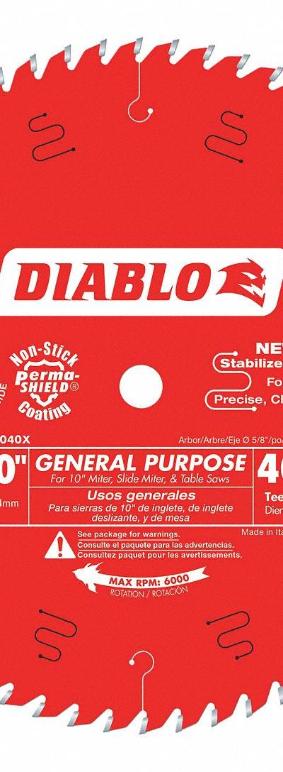 DIABLO Circular Saw Blade: 10 in Blade Dia - Wood-Cutting Blades