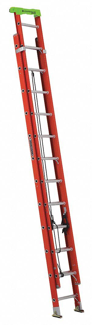 LOUISVILLE LADDER Extension Ladder: 24 ft Ladder Size - Non-Conductive Fiberglass Extension Ladders