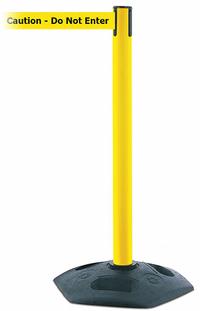 TENSABARRIER Barrier Post with Belt: Yellow, No Pattern, Caution Do Not Enter, 13 ft Belt Lg, Yellow (MPN 886-35-MAX-NO-YAX-C). Key specifications — attr981468: Rubber; attr981465: Yellow; attr981461: TENSABARRIER; attr981440: Plastic; attr981443: Yellow; attr981449: Caution Do Not Enter; attr981448: Black.
