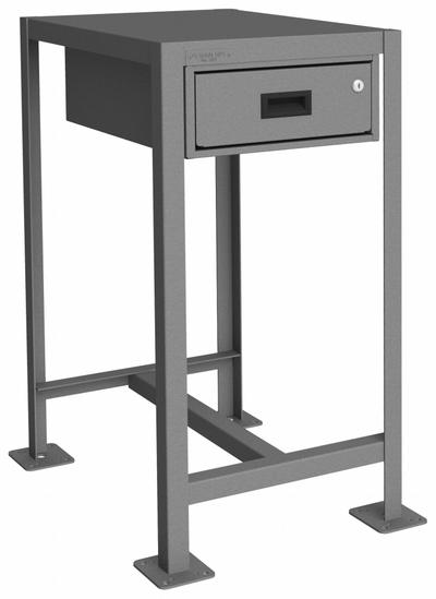 DURHAM MFG Work Table: Fixed Ht, Steel, 24 in x 18 in, 2,000 lb Overall Load Capacity - Steel-Top Worktables