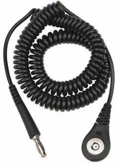 DESCO Magnetic Snap Coil Cord: Metal, No Strap, Black, 1 Strap Conductors, 6 ft Cord Lg - Max, 09180. Key specifications — attr1050630: DESCO; attr1050614: Black; attr1050625: No Strap; attr1057994: Coiled.