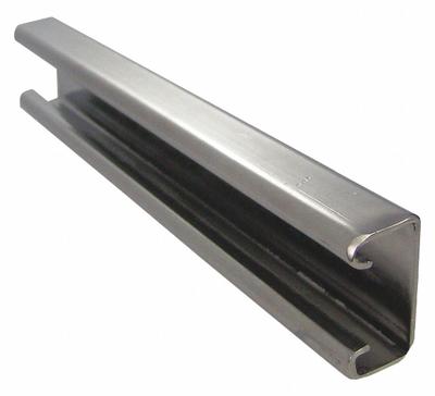CALBRITE Strut Channel - Solid Wall: 316 Stainless Steel, Polished, 14 ga Gauge - Solid Walls Strut Channels