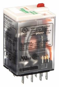 SCHNEIDER General Purpose Relay: Socket Mounted, 10 A Current Rating, 120V AC, 3PDT, R Socket (MPN RXM3AB1F7). Key specifications — Brand: SCHNEIDER; Base Type: Square; Mounting Style: Plug-In; Pin Shape: Flat; Electrical Connection: Quick-Connect; Manufacturer Part Number: RXM3AB1F7; Series: Harmony™ RXM Series.