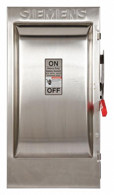 Siemens Safety Switch: Fusible, 200 A, Three Phase, 240V AC, 304 Stainless Steel - Fusible Safety Switches