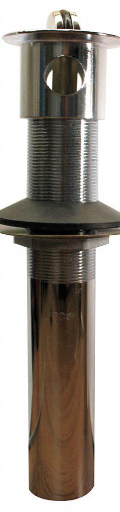 WATCO Sink Drain: Brass, Chrome, 8 in Overall Ht, 2 1/8 in Overall Dia, Slip, 1 1/4 in Pipe Dia (MPN 800-PF-BRS-CP). Key specifications — Product Type: Sink Drain; Brand: WATCO; Finish: Chrome; Material: Brass; Includes Overflow: No; Includes: Closure.