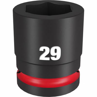 MILWAUKEE Standard Impact Socket: 3/4 in Drive Size, Metric, 29 mm Socket Size, 6-Point - 3/4" Drive Impact Sockets