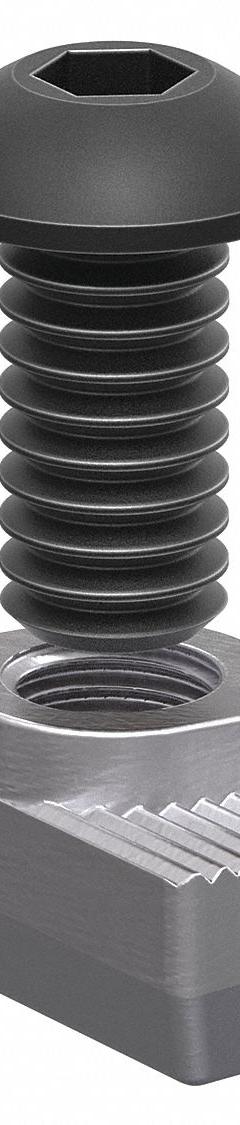 Bolt Assembly: M8 Size, 18 mm Thread Lg, Button Head Socket Cap, For 10.2 mm Slot Wd, Steel, 6 PK (MPN 75-3619-6). Key specifications — Fastener Type: Hammer Nut; Fastener Head Type: Button Head Socket Cap; Material: Steel; Finish: Zinc-Plated; T-Slot Fastener Type: Bolt Assembly; Threaded Hole Location: Single Center; Compatible Series: 80/20 45 Series; System of Measurement: Metric.