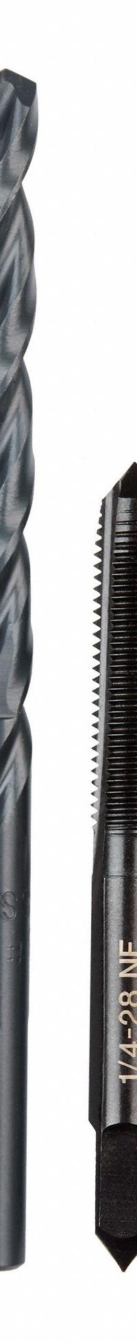 MILWAUKEE Plug Tap and Drill Bit: 2 Pc, 1/4"-28 Tap, #3 Drill (MPN 49-57-5538). Key specifications — attr1300596: Straight Flute.