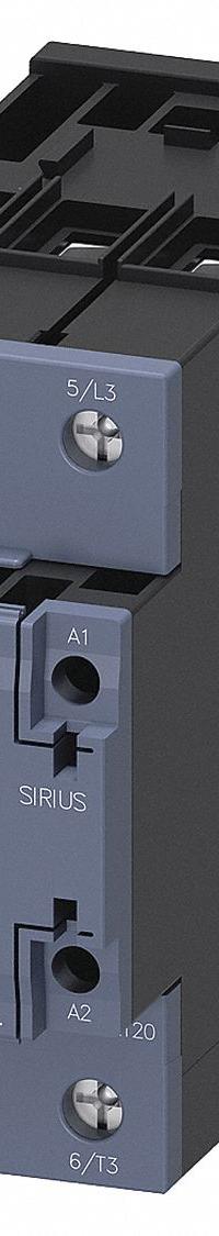 SIEMENS IEC Magnetic Contactor: Non-Reversing, 3 Poles, 3NO Contacts, 51 A, 208V AC Coil (MPN 3RT20361AM20). Key specifications — Brand: SIEMENS; Integrated Surge Suppression: No.