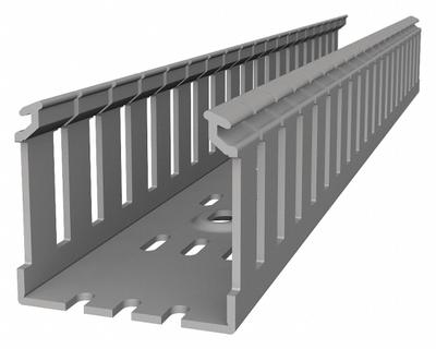 THOMAS & BETTS Wiring Duct: 2 in Nom Wd, 2.2 in Slot Ht, 3 in Nom Ht, 0.3 in Slot Wd, PVC - Screw-Mount Slotted Wiring Ducts & Snap-On Covers