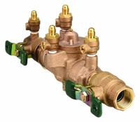 WATTS Reduced Pressure Zone Backflow Preventer: 009, With Strainer, Bronze, 3/4 in Pipe Size, NPT (MPN 009M2QTS-3/4"). Key specifications — Seat Material: Polymer; Shut-Off Valve Type: Ball Valve; Connection Type: NPT.
