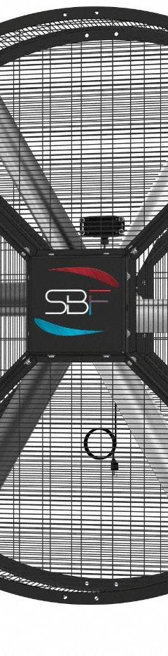 SKYBLADE Mounted Fan: 72 in Blade Dia, Variable Speeds, 120V AC, 1 7/20 hp, Direct Drive, Aluminum (MPN GFORCE-0618-512-1). Key specifications — Number of Speeds: Variable; Voltage: 120V AC; Brand: SKYBLADE.