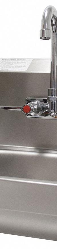 ADVANCE TABCO Hand Sink: 1 Stations, 5 in Bowl Dp, 14 in Bowl Lg, 10 in Bowl Wd, Faucet Included (MPN 7-PS-66). Key specifications — Includes Side Splash: Side Splash Included; Brand: ADVANCE TABCO.