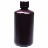 APPROVED VENDOR Reagent Bottle: HDPE, 8 fl oz, 250 mL, Amber, 24-415 mm Screw Closure Size, Unlined (MPN 33427). Key specifications — Body Color: Amber; Closure Attached: Attached; Brand: APPROVED VENDOR; Pre-Cleaned: None; Closure Included: Yes.