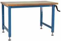 BENCHPRO Workbench: Adj Ht, Butcher Block, 48 in x 30 in, 1,000 lb Overall Load Capacity, Blue (MPN AMW3048). Key specifications — Brand: BENCHPRO.
