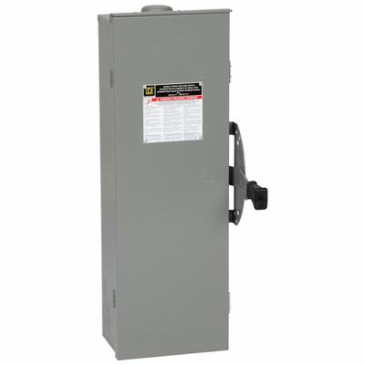 SQUARE D Safety Switch: Non-Fusible, 60 A, Three Phase, 600V AC, Galvanized Steel - Non-Fusible Safety Switches