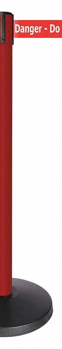 QUEUEWAY Barrier Post with Belt: Red, No Pattern, Danger Do Not Enter, 10 ft Belt Lg, Red (MPN QPLUS-21-RI). Key specifications — attr981468: ABS; attr981465: Red; attr981461: QUEUEWAY; attr981440: Metal Alloy; attr981443: Red; attr981449: Danger Do Not Enter; attr981448: White.