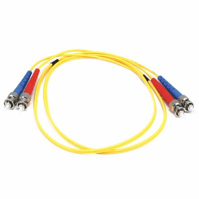 MONOPRICE Fiber Optic Patch Cord: Single Mode, 1 m Lg, ST End 1, ST End 2, Yellow - Single-Mode Fiber Optic Patch Cords
