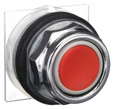 SCHNEIDER Flush Push Button: Black/Blue/Green/Red, 30 mm Mounting Size, Metallic - Flush-Mount & Recessed Push-Button Operators