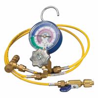 YELLOW JACKET Manifold Gauge: 1 Valves, Series Single Valve, 3 1/8 in Gauge, For R-290/R-600A (MPN 61004). Key specifications — Product Type: Manifold Gauge Set; For Refrigerant Type: R-600A; Brand: YELLOW JACKET; Gauge Boots: No; Sight Glass: No.