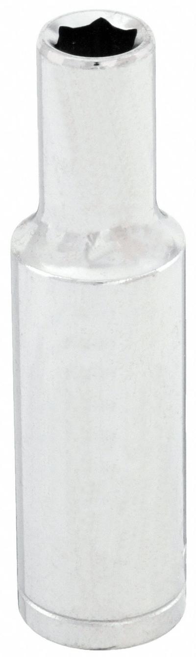 WESTWARD Socket: SAE, 3/8 in Drive Size, 9/16 in Socket Size, 6-Point, Deep, Chrome - 3/8" Drive Hand Sockets