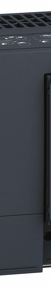 SCHNEIDER Variable Frequency Drive: In Phase Three, Out Phase Three, 3 hp, IP20, No Bypass, Compact (MPN ATV320U22S6C). Key specifications — Style: Compact; Color: Black/Blue/Gray; Output Phase: Three.