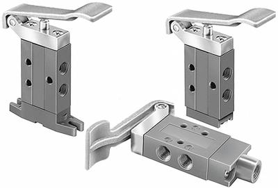 Parker Manual Air Control Valve: DirectAir 2, Three-Way / Two-Position, Lever - Parker Directair 2 Series Manual Air Control Valves