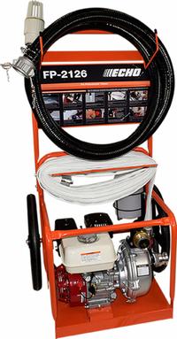 Fire Pump: 5 1/2 hp, 2 in Intake and Disch, Hose Intake (MPN FP-2126). Key specifications — Discharge Type: Hose; Intake Type: Hose; Brand: ECHO.