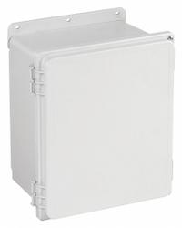 HOFFMAN Enclosure: Polyester, 10 in x 8 in x 4 in, NEMA 12/13/4/4X, Solid Cover, Hinged (MPN A1084PHC). Key specifications — Brand: HOFFMAN; Closure Method: Quick Release Latch; Enclosure Material: Polyester; Knockouts: Not Included.
