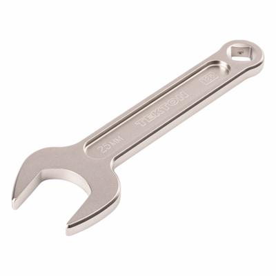 TEKTON Open End Wrench: Chromium Molybdenum Steel, Satin, 25 mm Head Size - Metric, Single End, Open End Wrenches