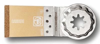 FEIN Oscillating Scraper Blade: 1 3/8 in Blade Wd, 3 13/16 in Blade Lg, Carbide Tipped - Starlock Plus Mounted Blades