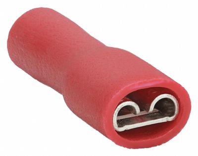 GRAINGER Wire Disconnect: Female Socket, Red, Vinyl, Full Coverage - Fully Insulated Quick Disconnects