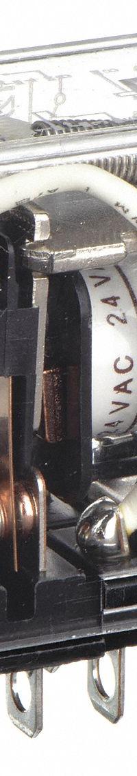 OMRON General Purpose Relay: Socket Mounted, 10 A Current Rating, 24V AC, DPDT, 8 Pins/Terminals (MPN LY2-AC24). Key specifications — Brand: OMRON; Base Type: Square; Mounting Style: Plug-In; Pin Shape: Flat; Electrical Connection: Quick-Connect; Manufacturer Part Number: LY2-AC24; Operating Current: 10 A at 110V AC (Resistive Load); Series: LY Series.